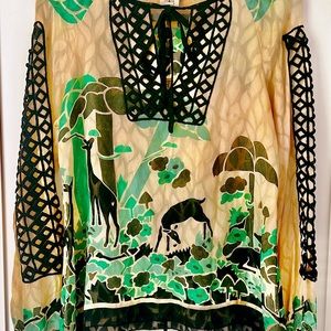 Anna Sui Deer Nature Silk Blouse